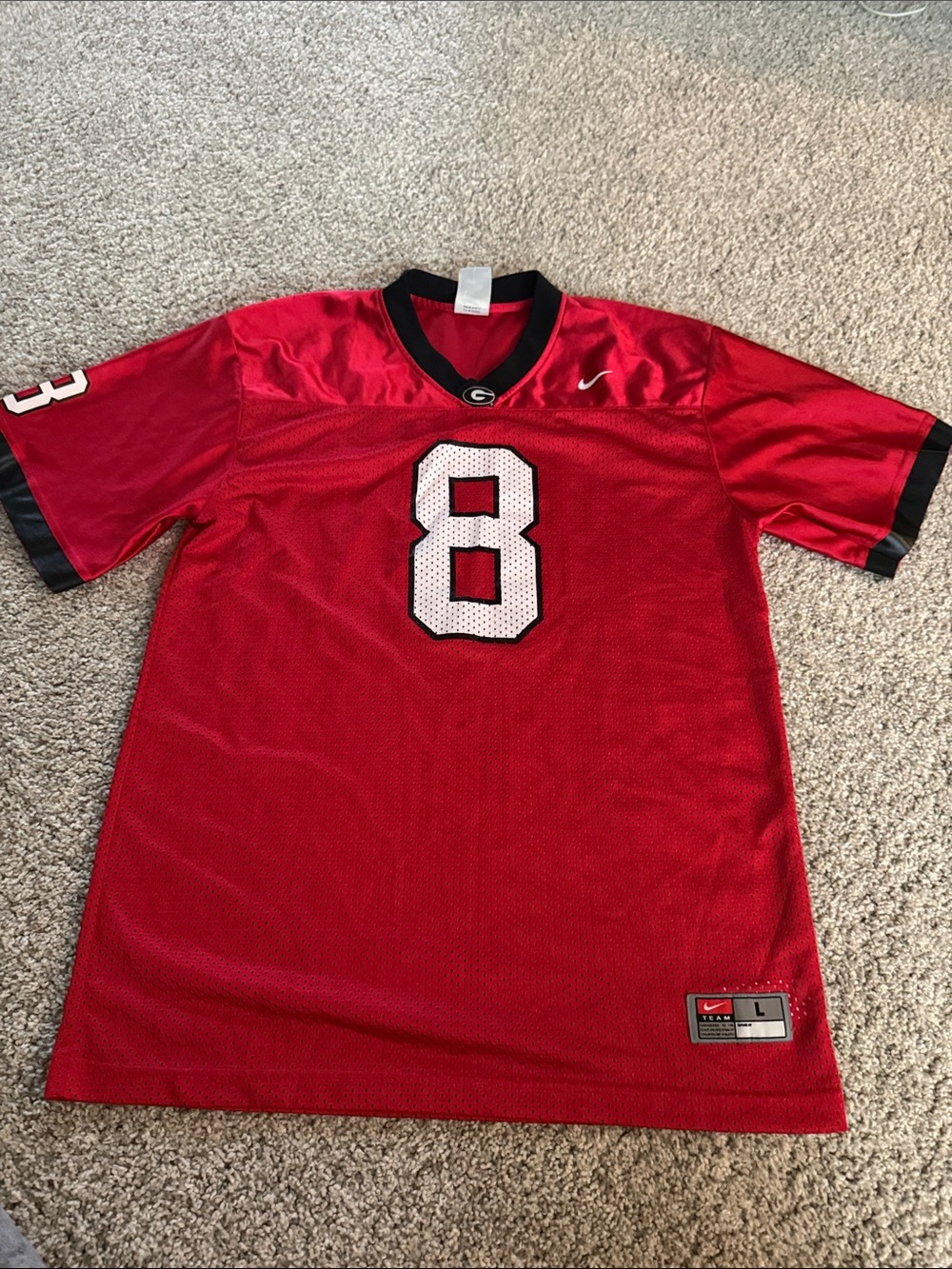 Nike UGA Red Football Jersey with Number 8